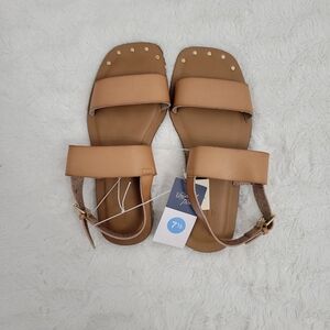 Universal Thread Brown Sandals with Gold Studs